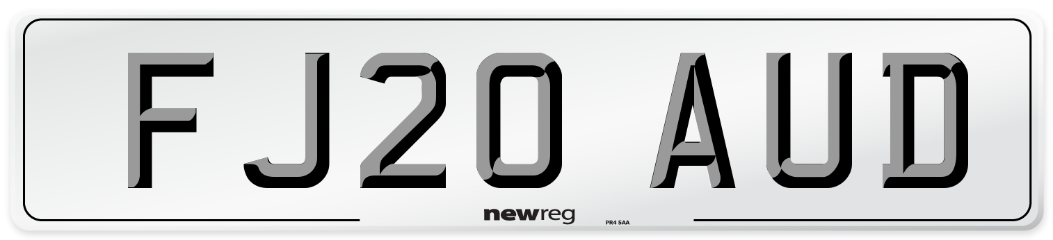 FJ20 AUD Number Plate from New Reg